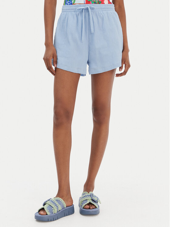 Seafolly Szorty materiałowe Crinkle 55429-SH Błękitny Regular Fit