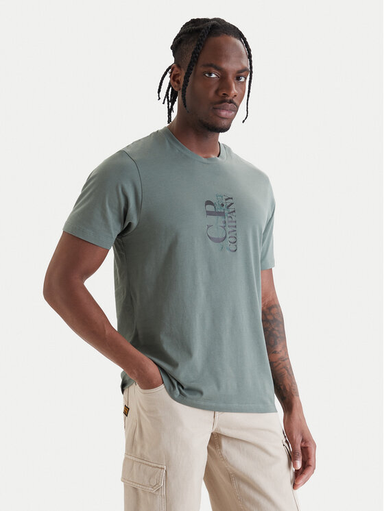 C.P. Company T-Shirt 20CMTS084A005100W Zielony Regular Fit
