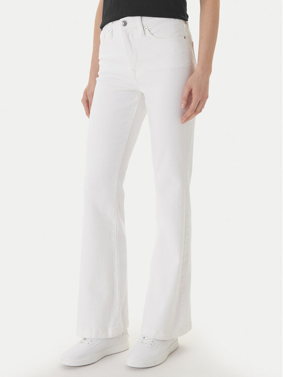 DKNY Jeansy DJ4M4005 Biały Flare Fit