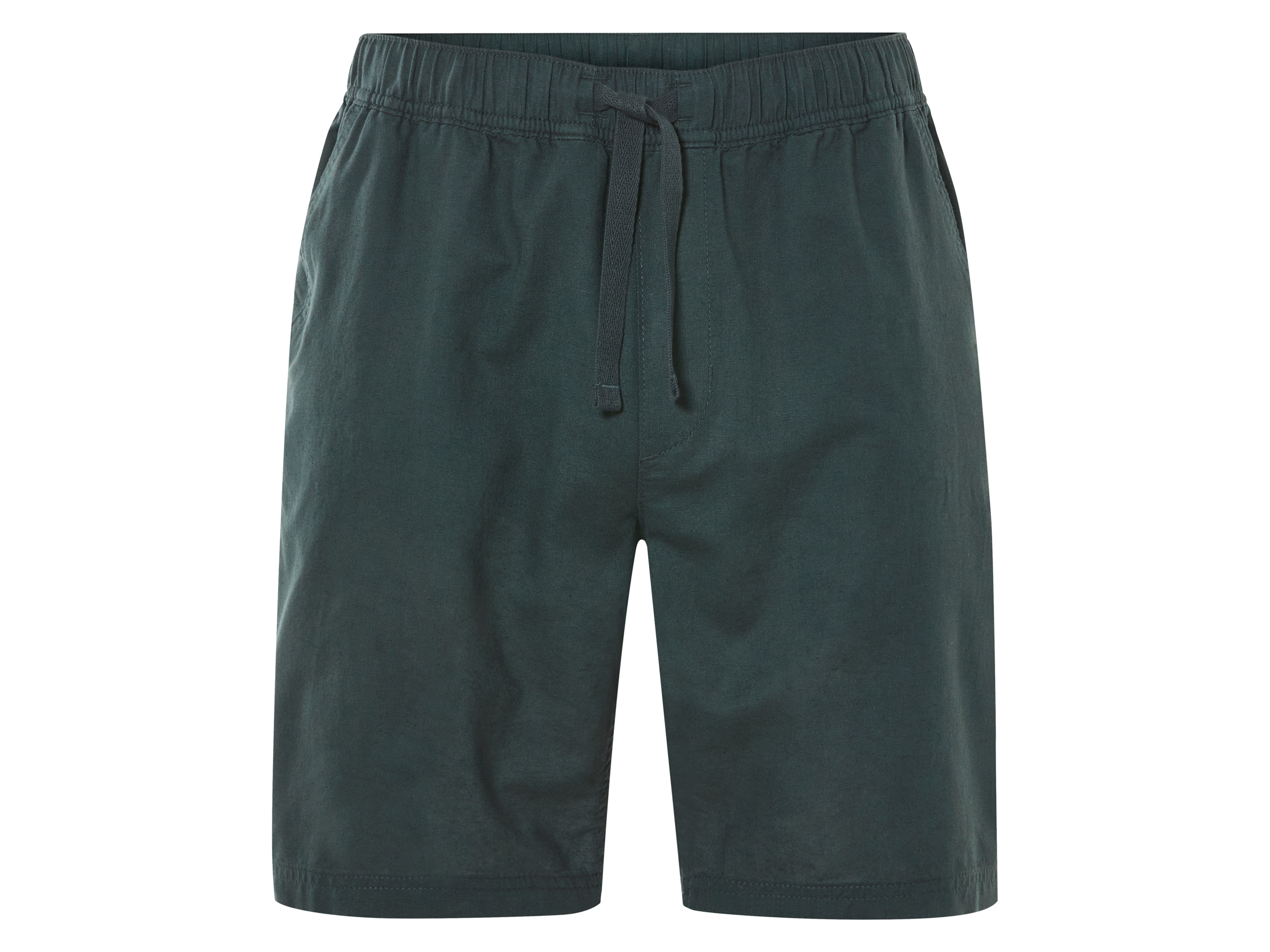 LIVERGY® Bermudy męskie z lnem i bawełną (Ciemnozielony, XL (56/58))