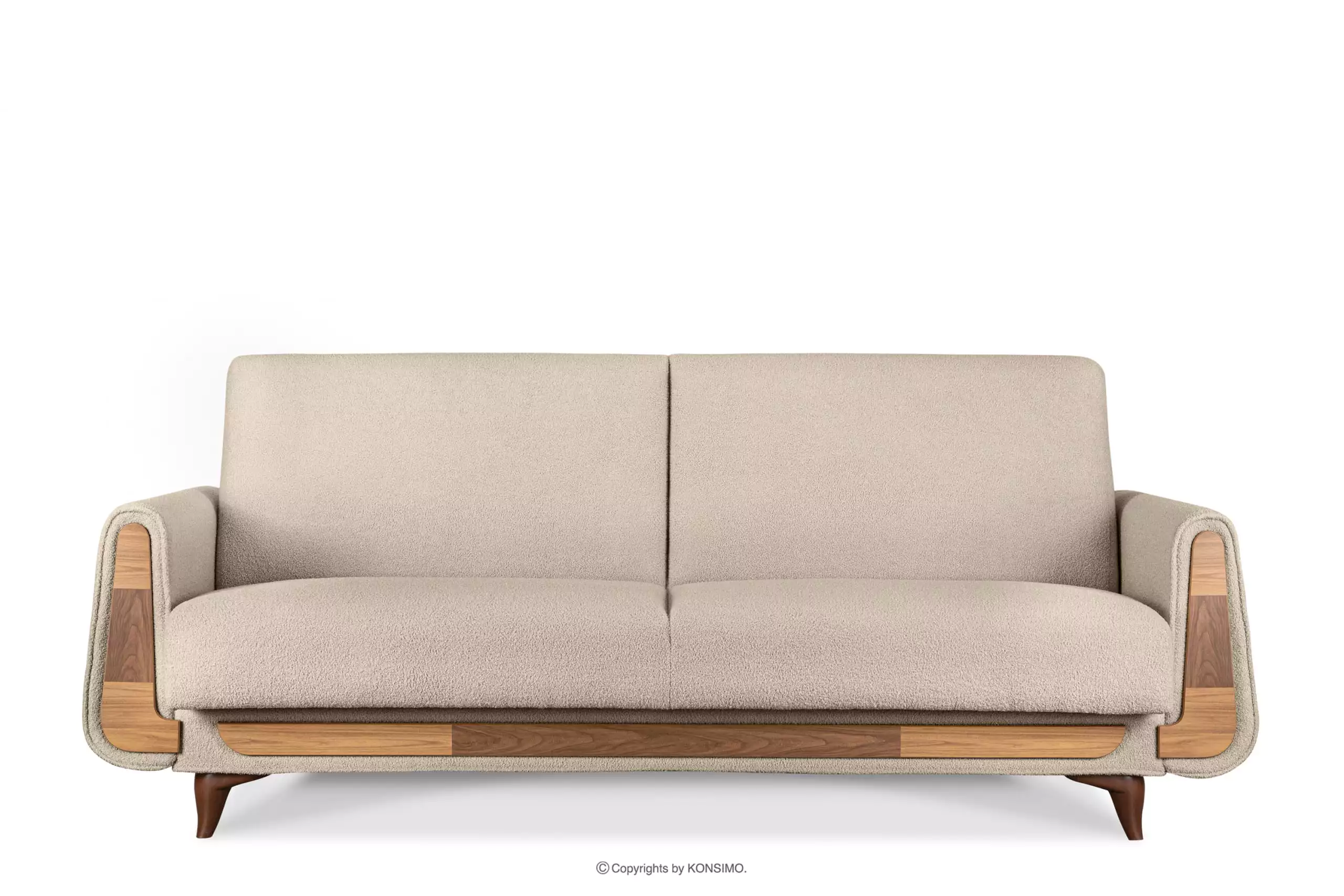 Sofa trzyosobowa w tkaninie baranek kremowa GUSTAVO