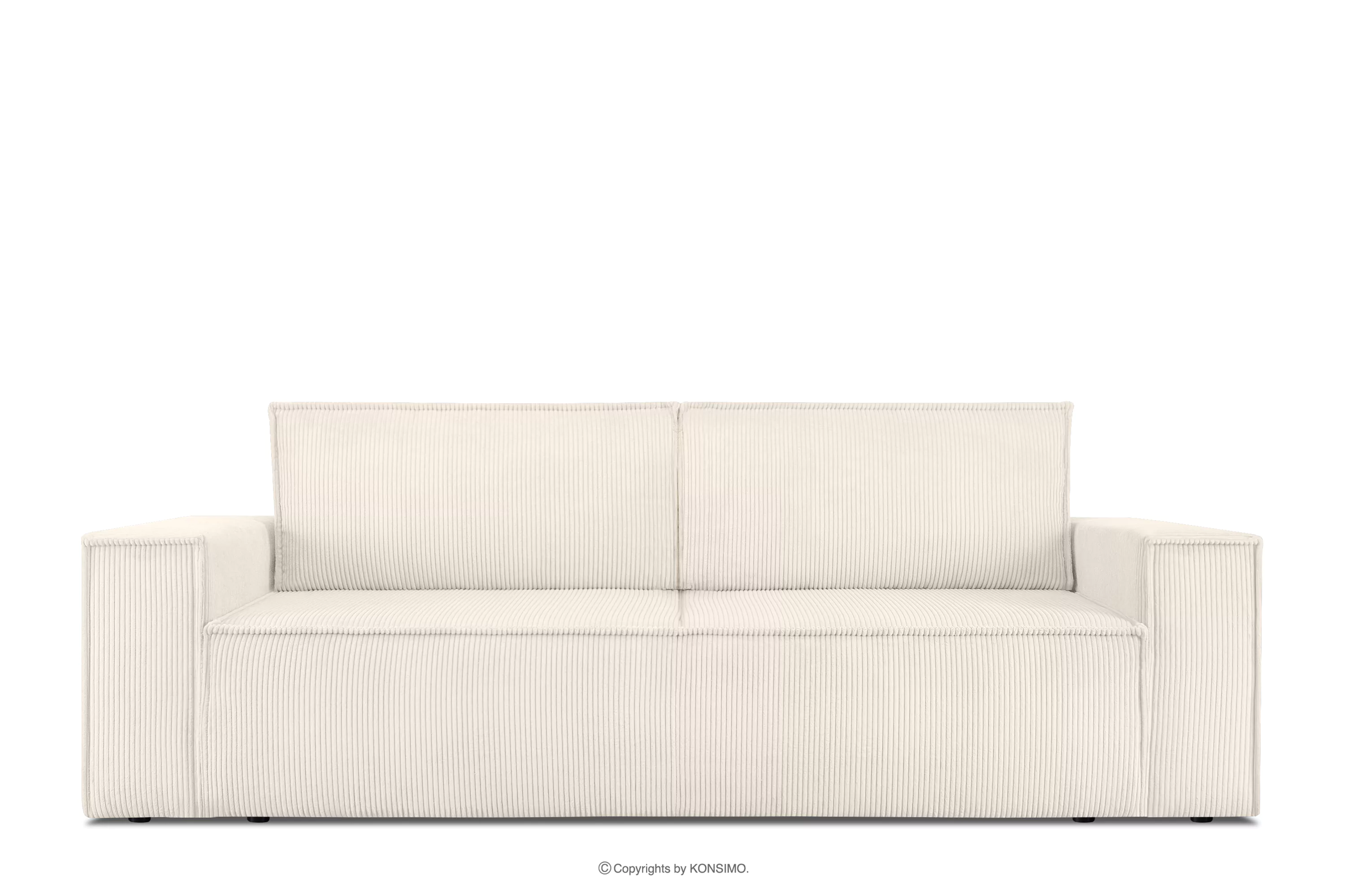 Sofa rozkładana 3 osobowa z pojemnikiem na pościel ecru NAPI
