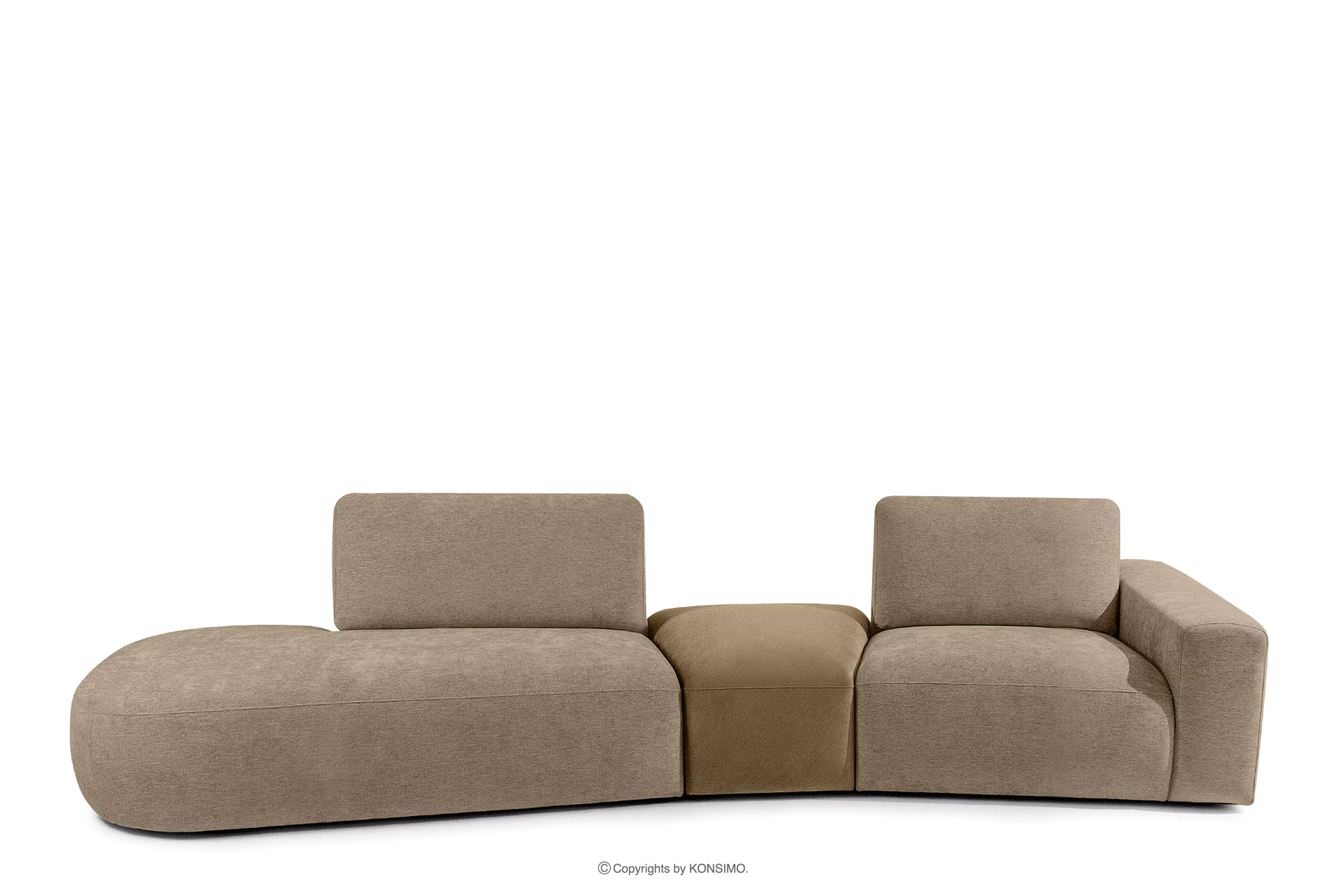 Sofa w tkaninie szenil i welur modułowa beżowy ZUCCO