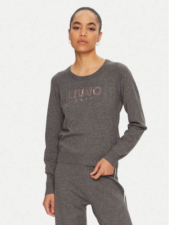 Liu Jo Sport Sweter TF4286 MS63L Szary Regular Fit