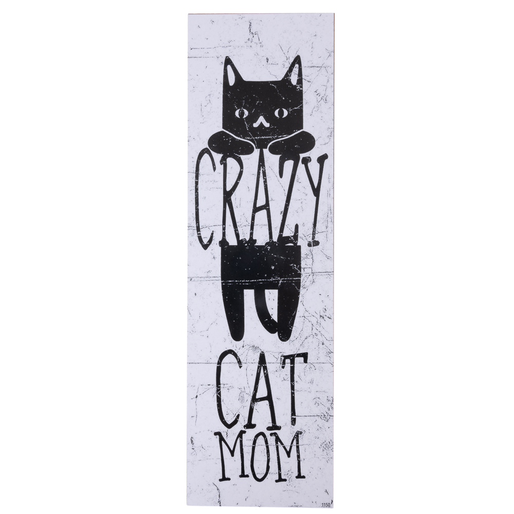 TIAKI dekoracyjna tabliczka do zawieszenia "Crazy Cat Mom" - 1 szt. miniaturka