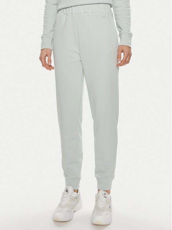 Calvin Klein Spodnie dresowe Micro Logo K20K206632 Zielony Regular Fit