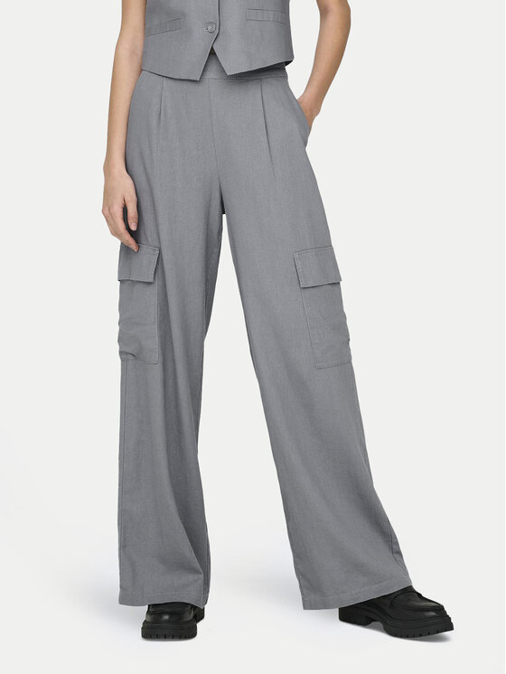 JDY Spodnie materiałowe Say 15325001 Szary Wide Leg