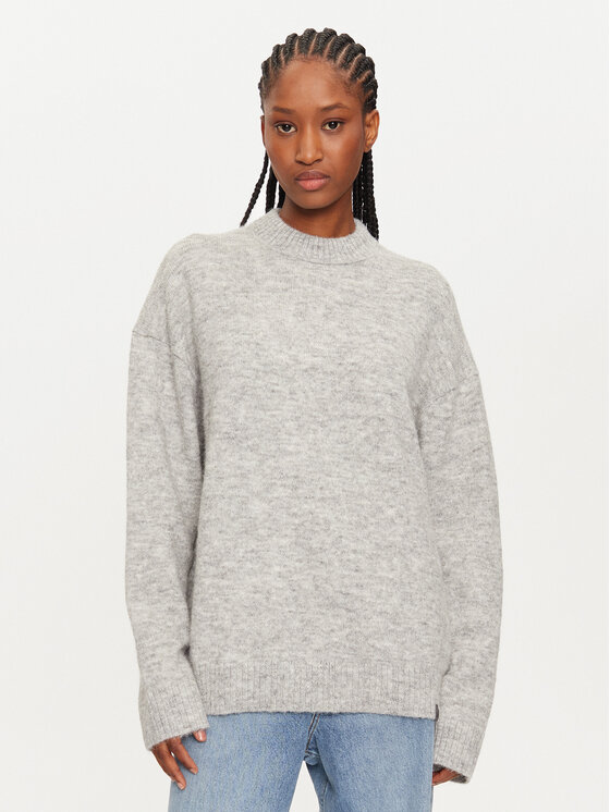 Calvin Klein Sweter J20J224636 Szary Regular Fit