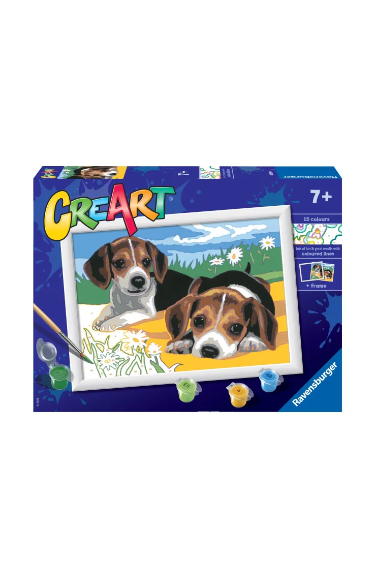 Malowanie po numerach CreArt - Szczeniaczki Jack Russel