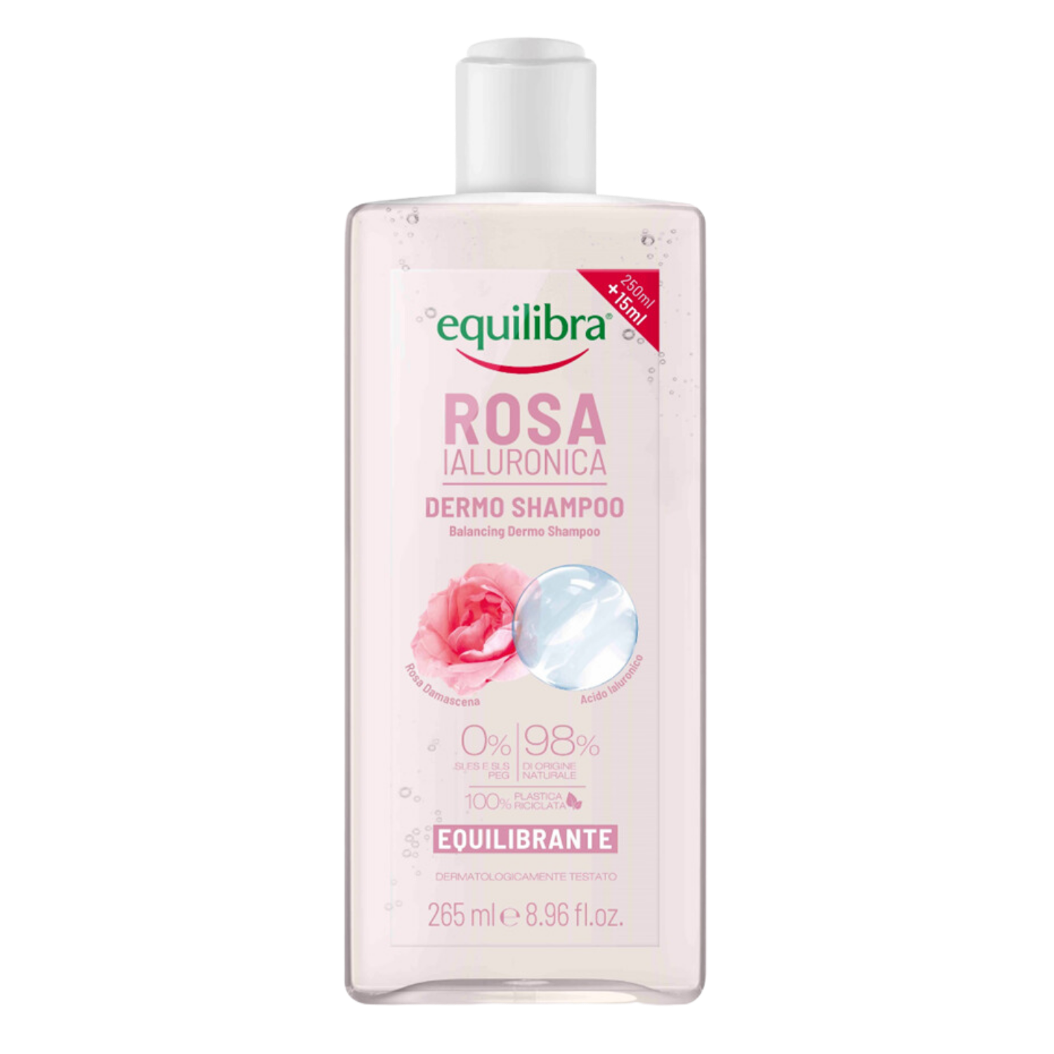 Equilibra Równoważący szampon róża i kwas hialuronowy 265 ml