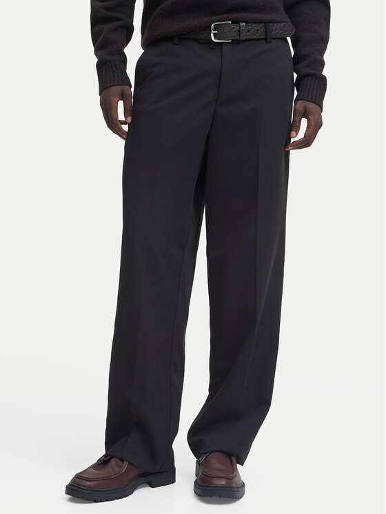 Jack & Jones Chinosy Bill 12293368 Czarny Wide Leg