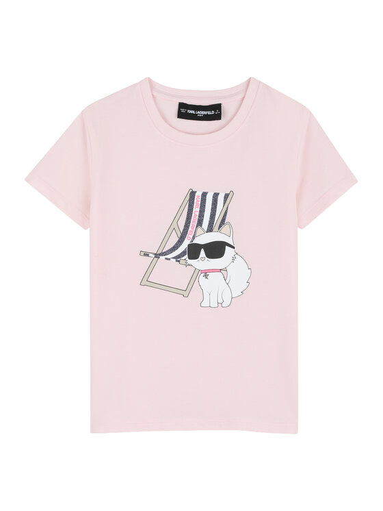 Karl Lagerfeld Kids T-Shirt Z31157 S Różowy Regular Fit