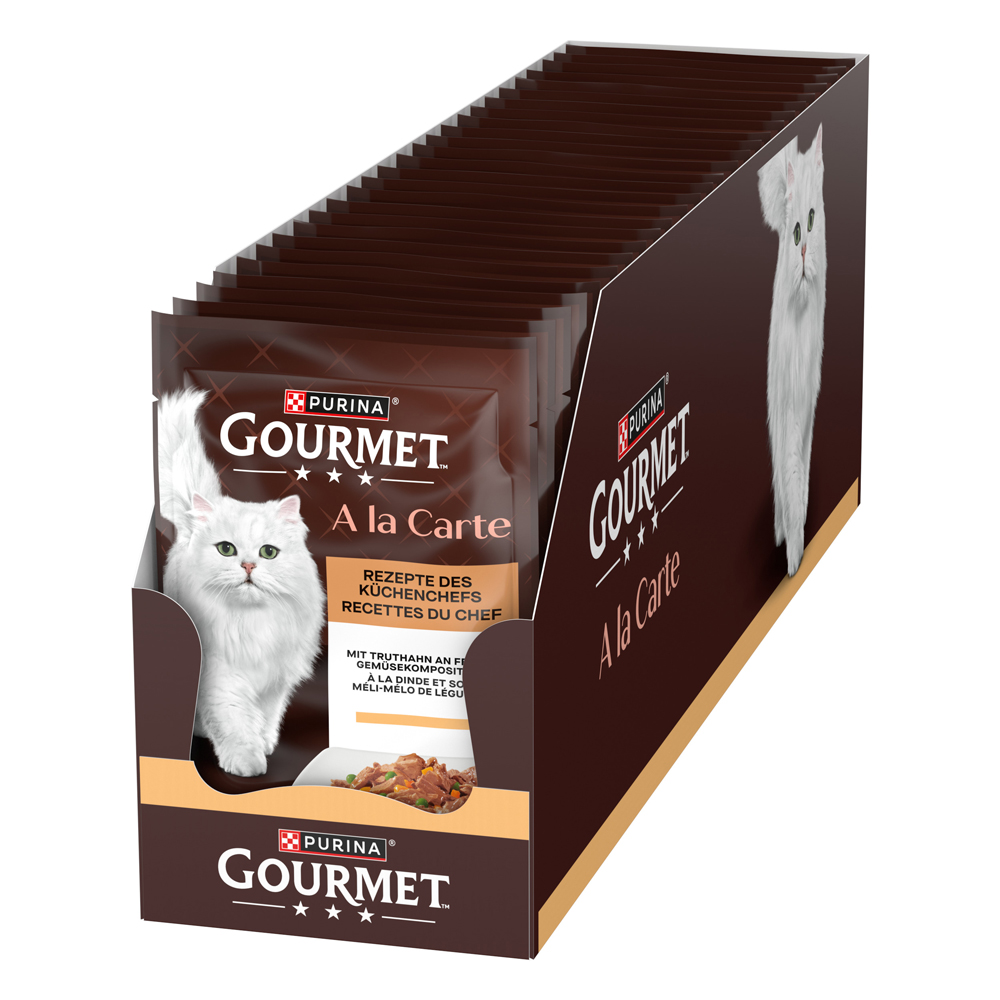 25% taniej! Gourmet, karma mokra, 24 x 85 g / 48 x 85 g / 52 x 85 g - Megapack A la Carte, indyk z warzywami, 52 x 85 g