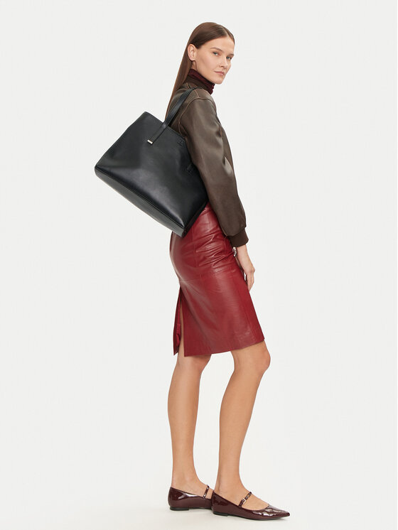 Calvin Klein Torebka Ck Plaque Medium Shopper K60K612782 Czarny