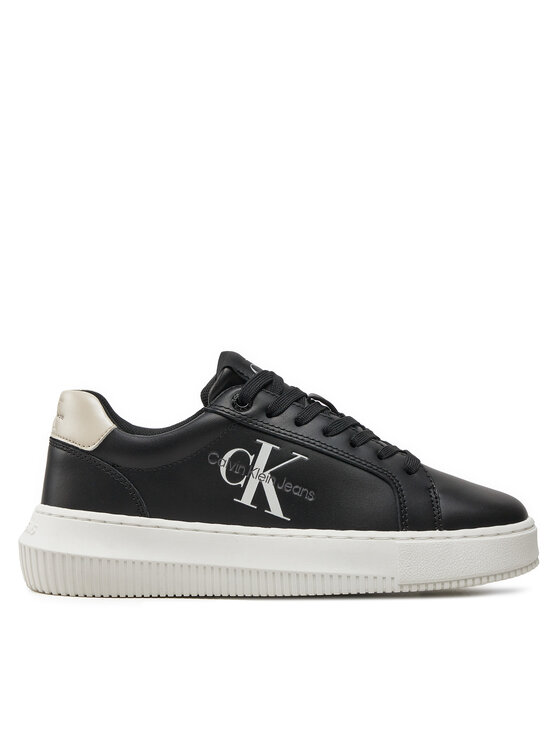 Calvin Klein Jeans Sneakersy Chunky Cupsole Laceup Lth Ml Mtl YW0YW01476 Czarny