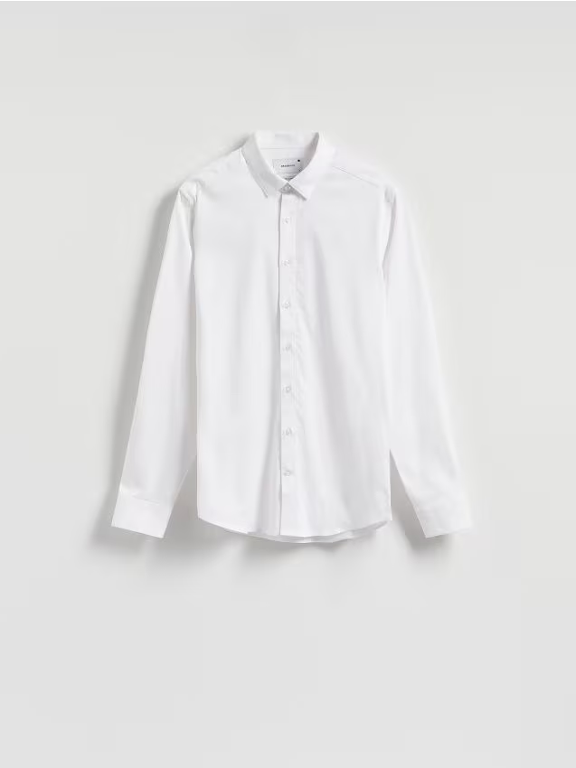 Reserved - Bawełniana koszula super slim fit - biały