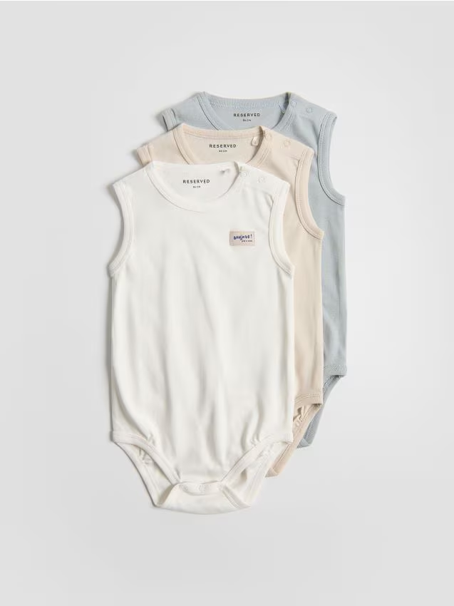 Reserved - Bawełniane body 3 pack - złamana biel