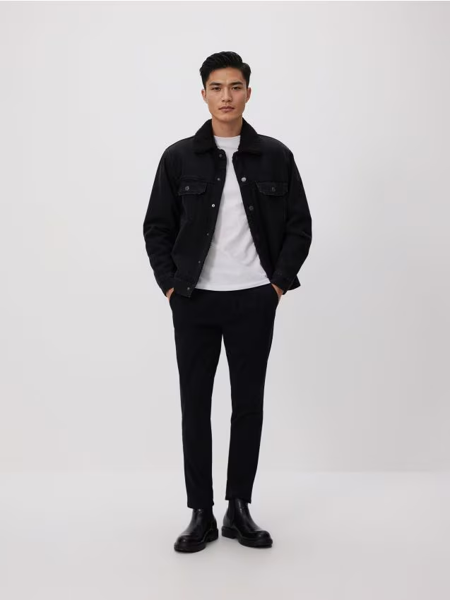 Reserved - Spodnie jogger slim - czarny