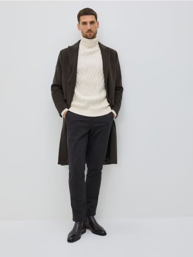 Reserved - Spodnie chino slim fit - czarny