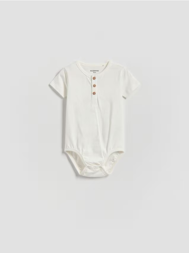 Reserved - Bawełniane body - złamana biel