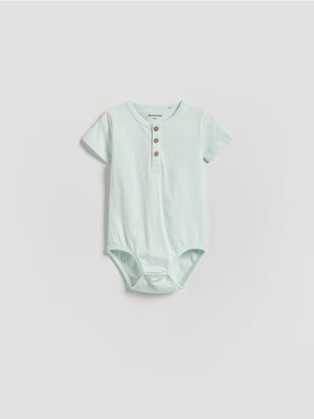 Reserved - Bawełniane body - jasnozielony