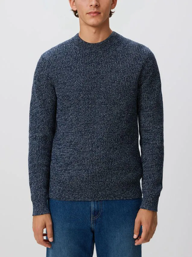Reserved - Strukturalny sweter - granatowy