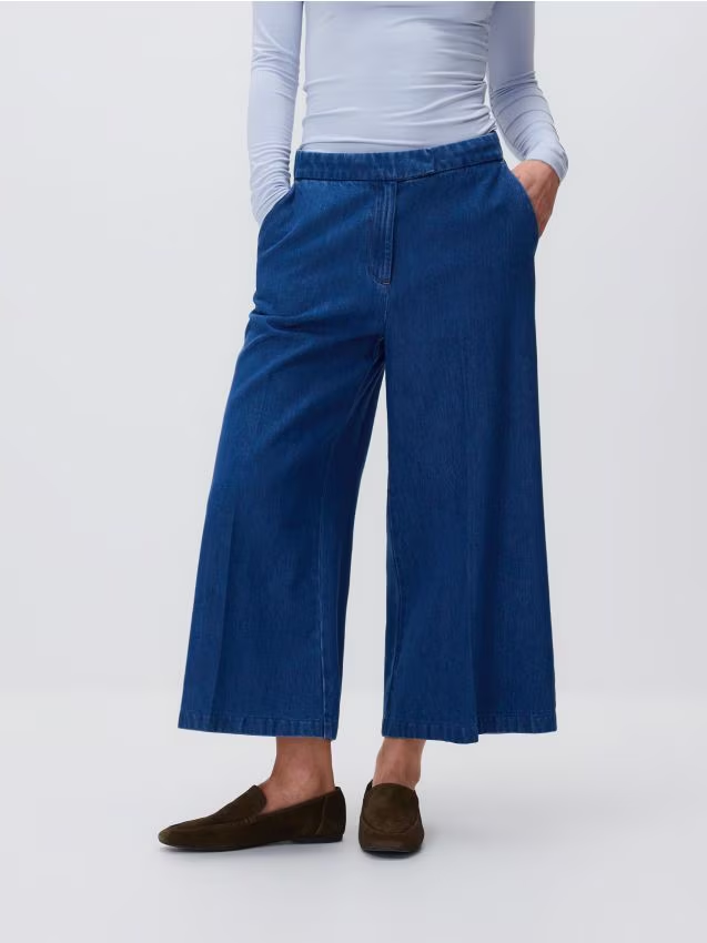 Reserved - Jeansy culotte - niebieski