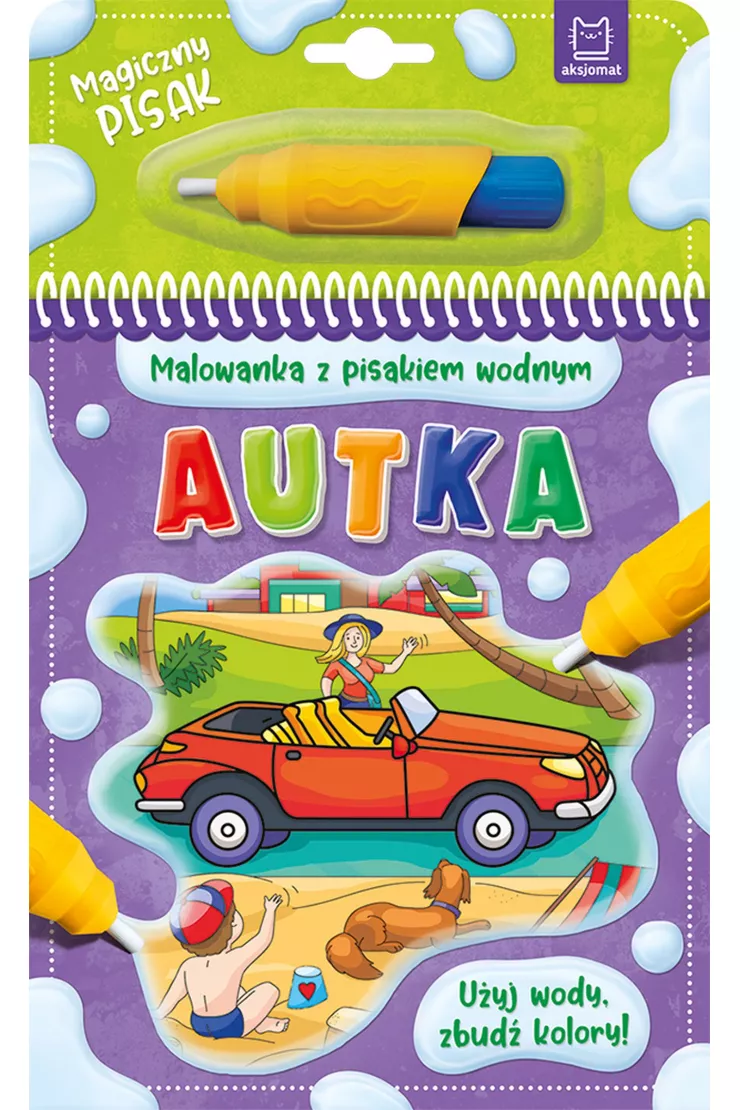 Autka. Malowanka z pisakiem wodnym