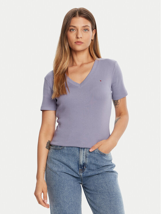 Tommy Hilfiger T-Shirt New Cody WW0WW40584 Fioletowy Slim Fit