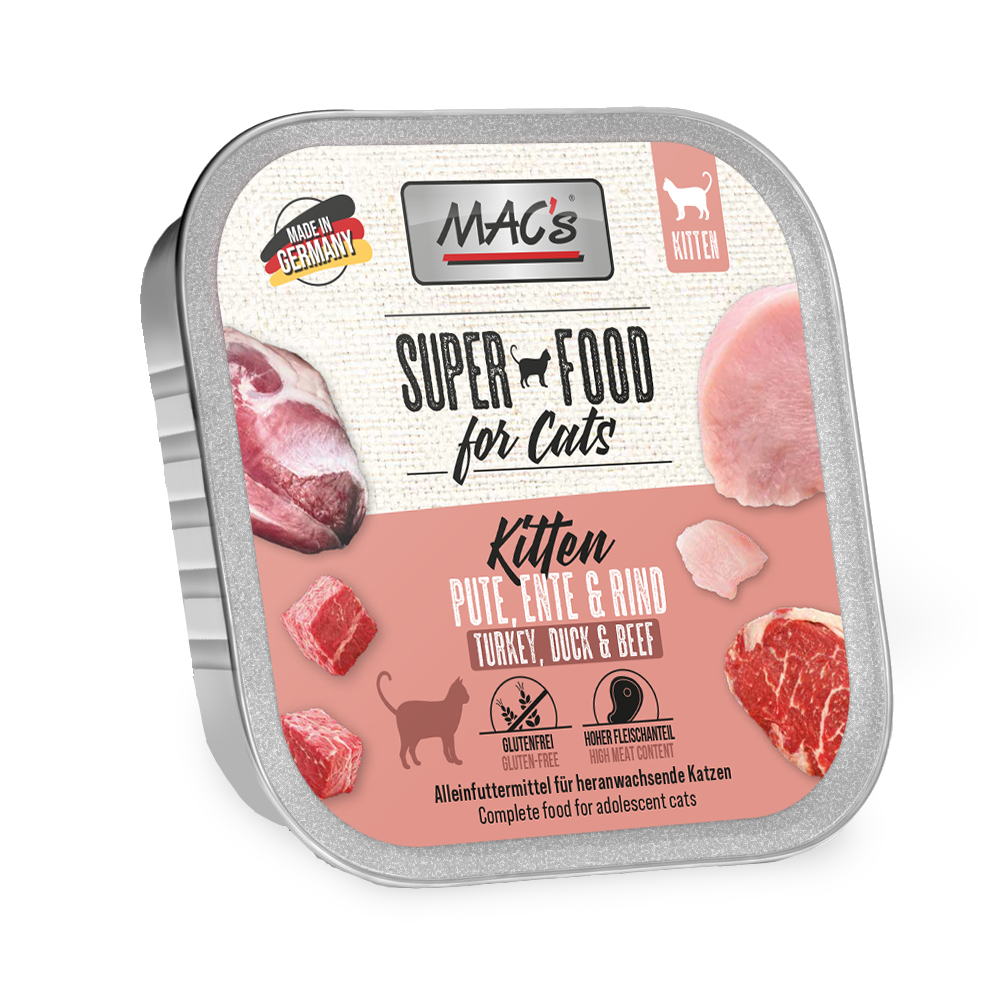 MAC's Cat tacki, 16 x 100 g - Kitten: indyk, kaczka i wołowina