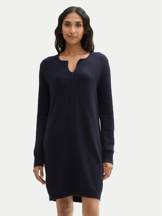 Tom Tailor Sukienka dzianinowa 1044536 Granatowy Regular Fit