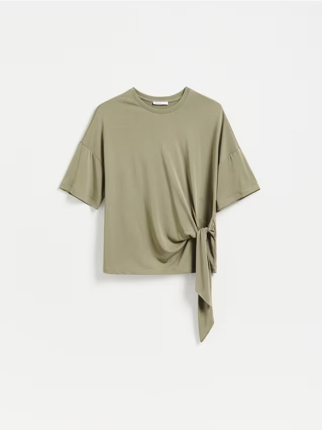 Reserved - T-shirt z modalem - ciemnozielony