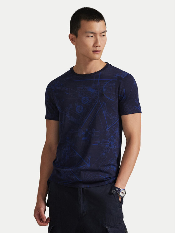 Polo Ralph Lauren T-Shirt 710P04019001 Granatowy Custom Slim Fit