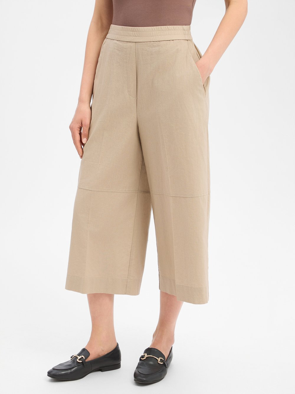 Marie Lund Spodnie typu culottes z zawartością lnu Kobiety len brązowy, 38