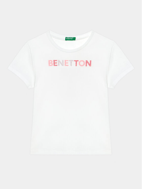 United Colors Of Benetton T-Shirt 3I1XC10H8 Biały Regular Fit