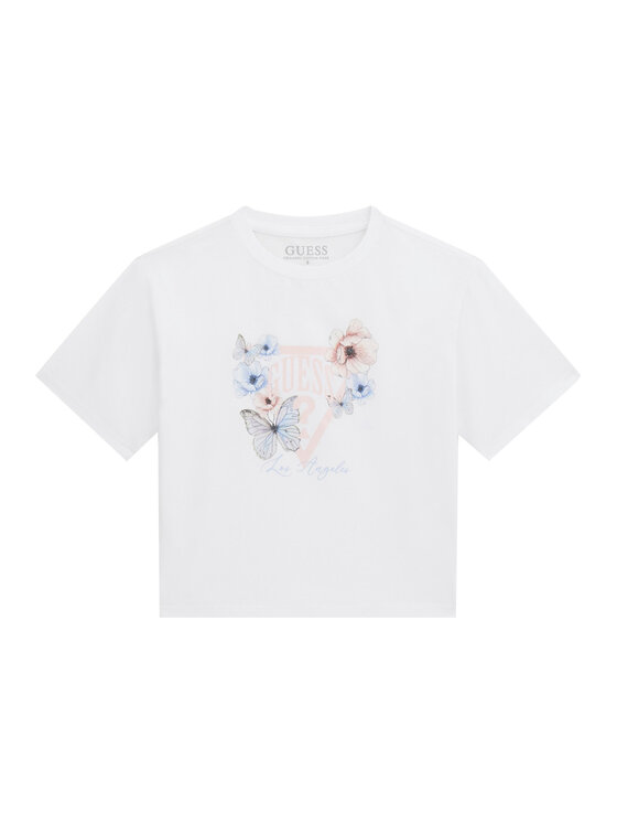 Guess T-Shirt J6RI32 K6YW4 Biały Regular Fit