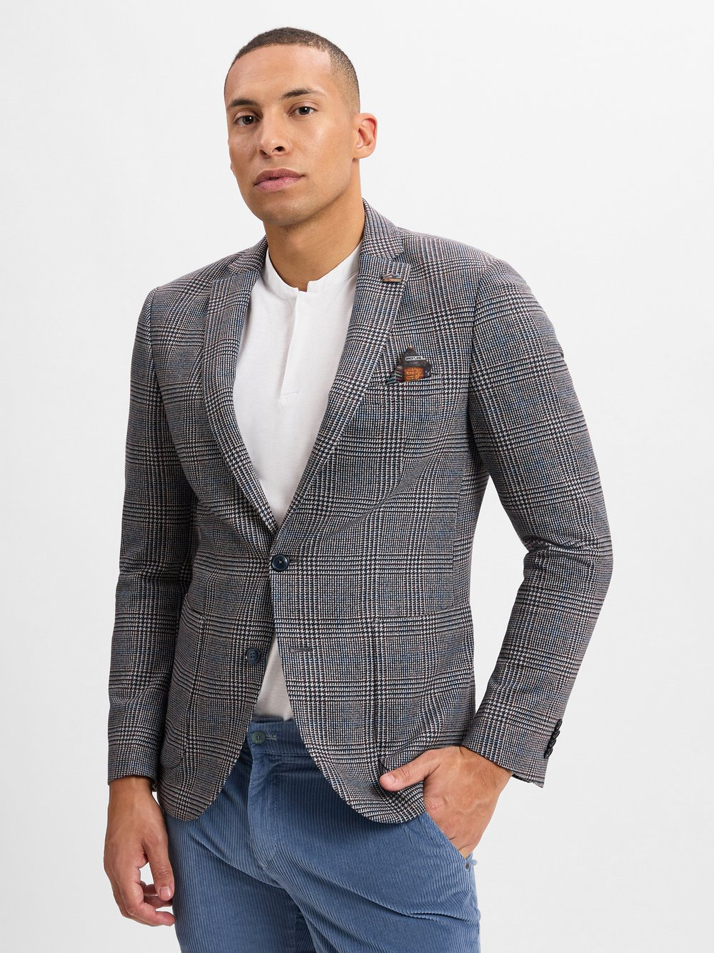 Finshley & Harding London Kurtka męska Mężczyźni Slim Fit Sztuczne włókno brązowy, 50
