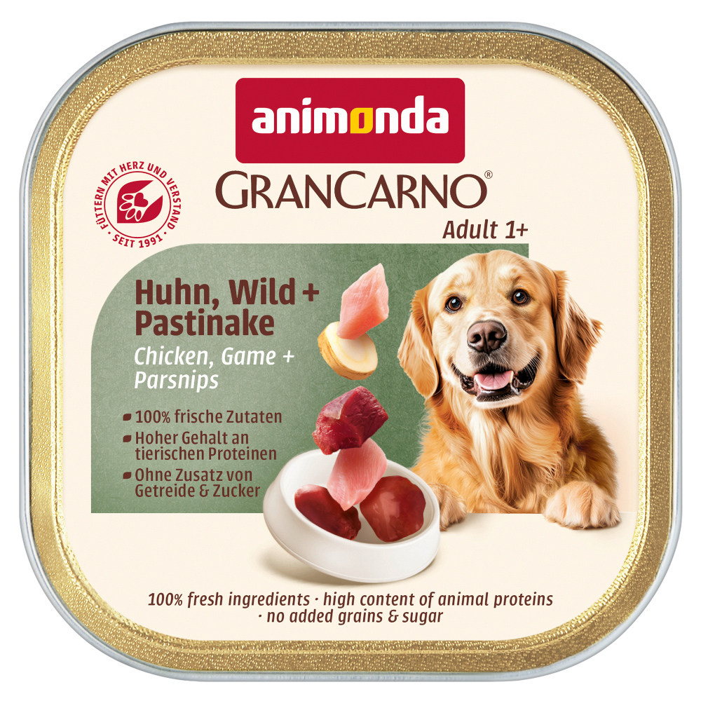 Pakiet animonda GranCarno Adult Country, 44 x 150 g - Kurczak, dziczyzna i pasternak