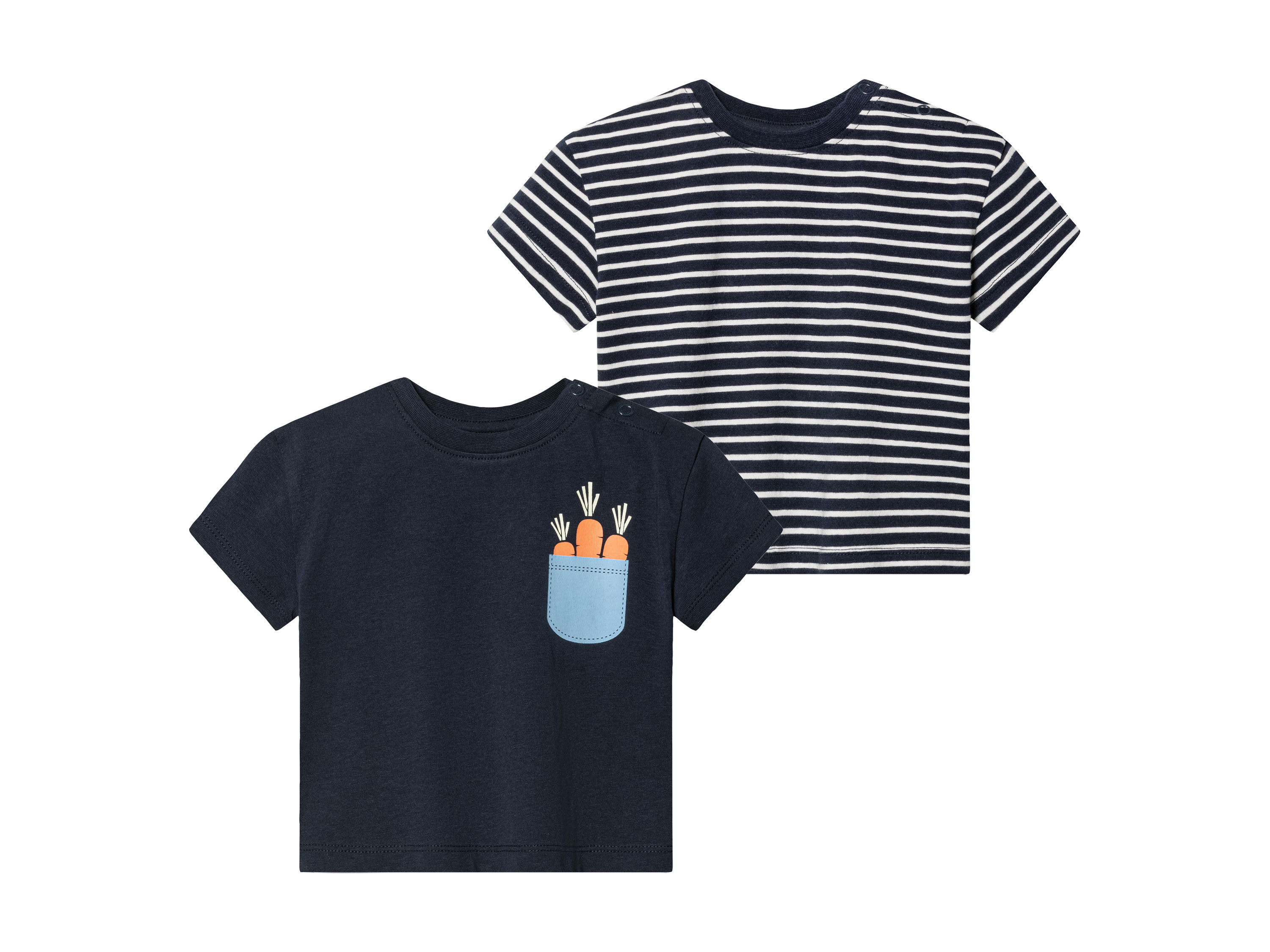 lupilu® T-shirty niemowlęce z bawełny organicznej, 2 sztuki (50/56, Niebieski) miniaturka