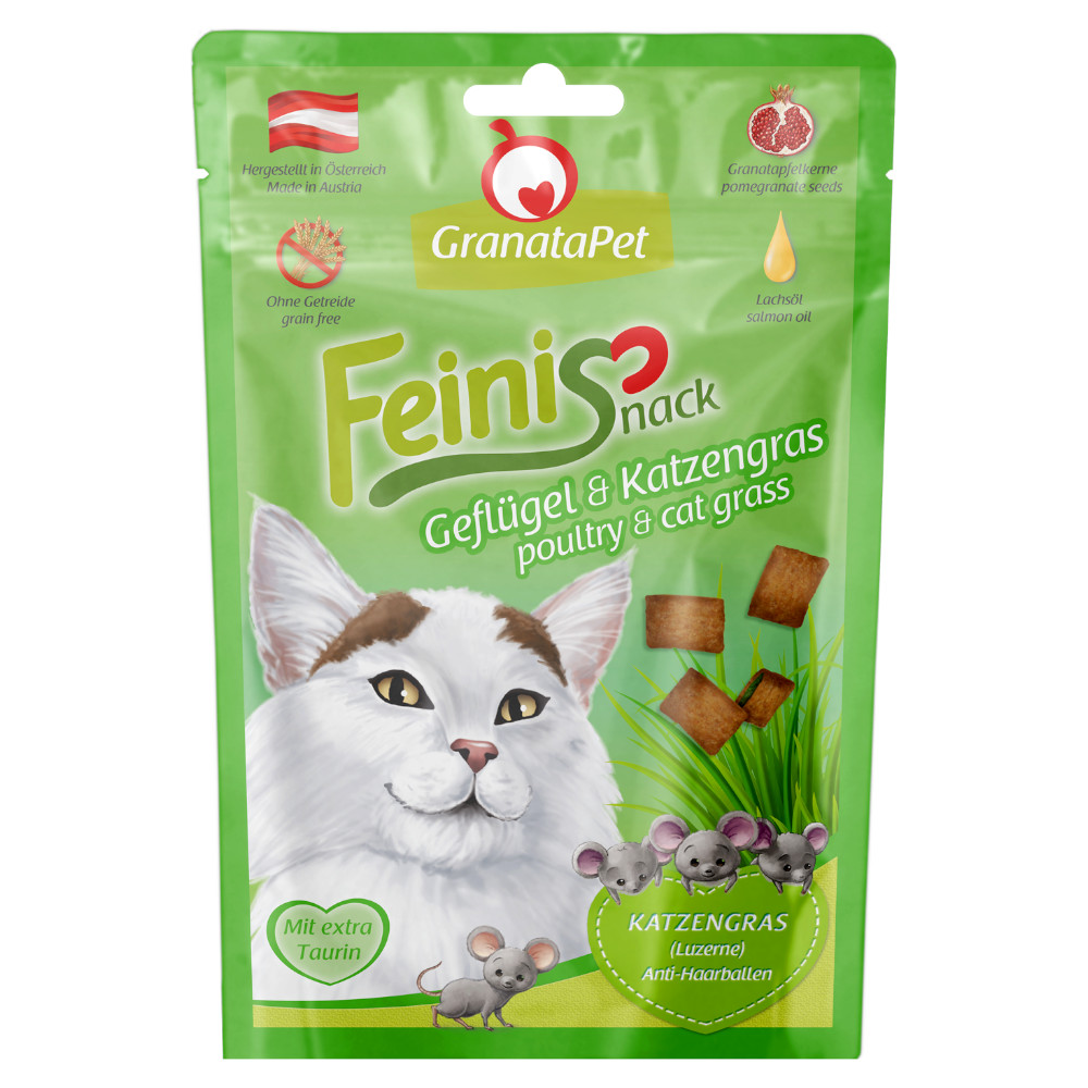 Granatapet Feinis, przysmaki dla kota - Kurczak z trawą dla kota, 3 x 50 g