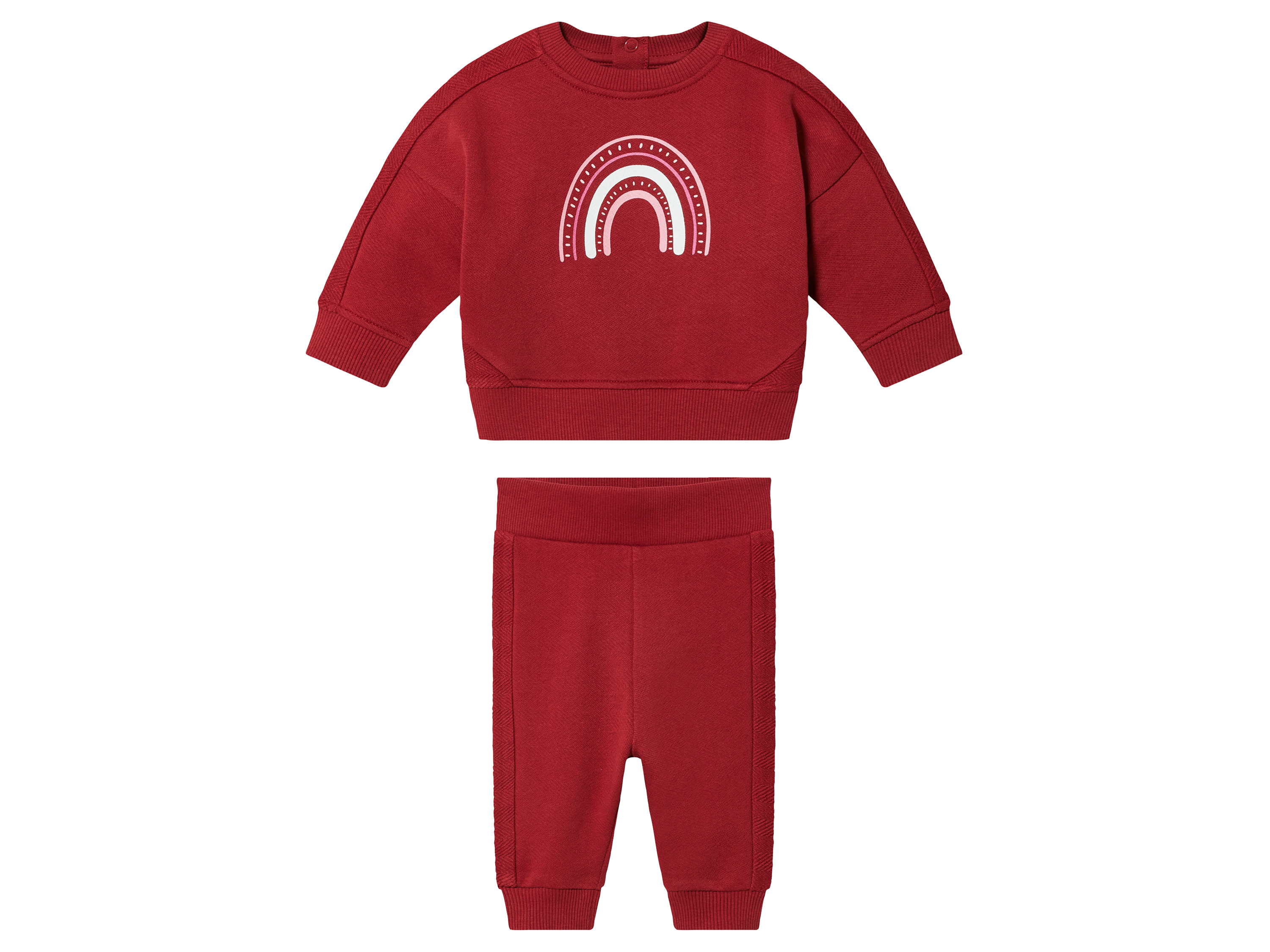 lupilu® Dres niemowlęcy z bawełny organicznej (bluza + spodnie) (50/56, Czerwony)