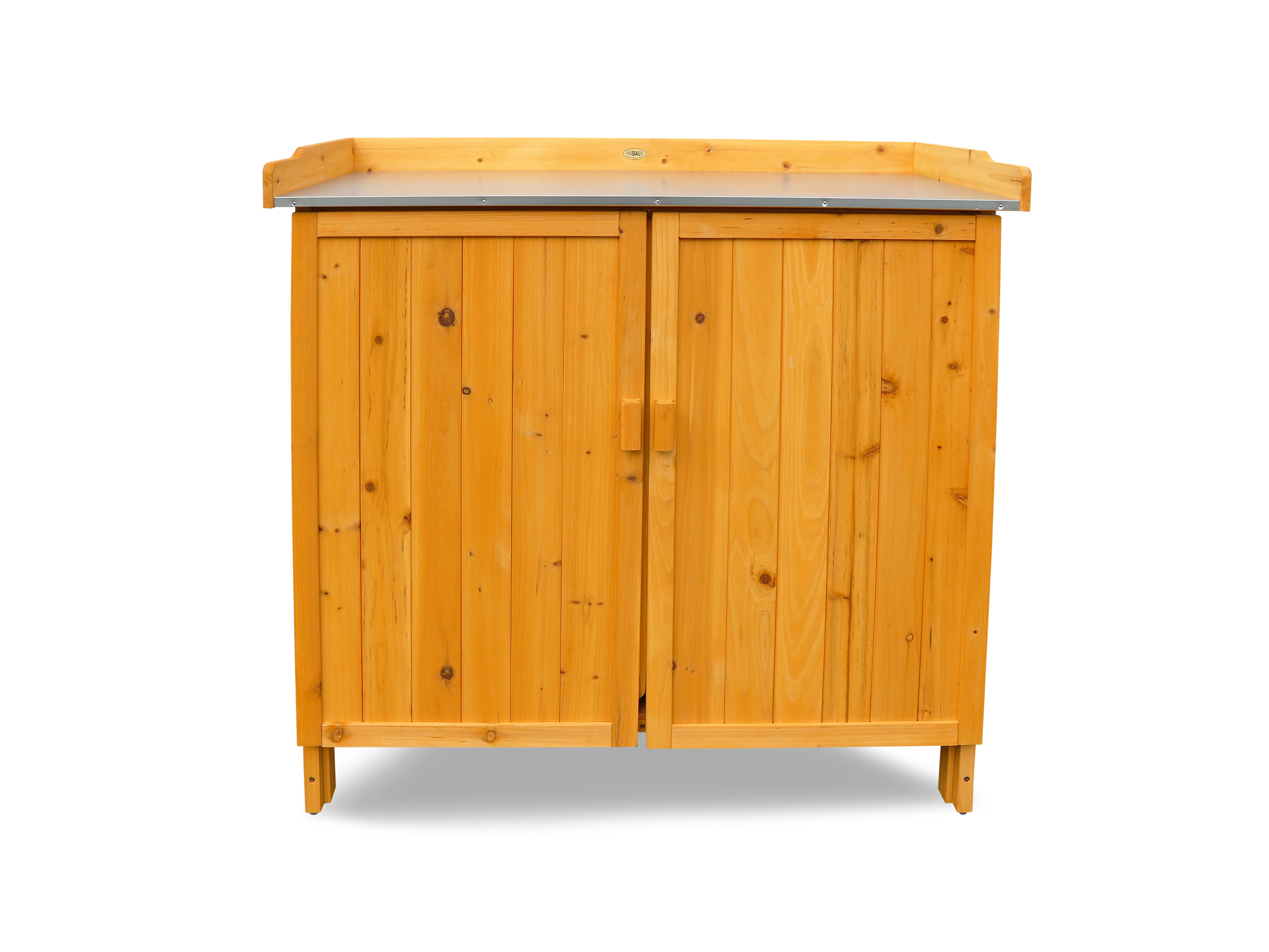 Stół ogrodowy HABAU z dolną szafką i blatem, 98 x 48 x 95 cm, drewno (Naturalny) miniaturka