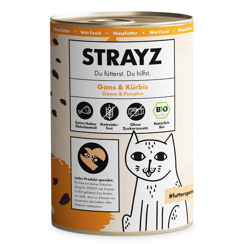 Korzystny pakiet STRAYZ BIO Cat, 24 x 400 g - Biogęś i biodynia