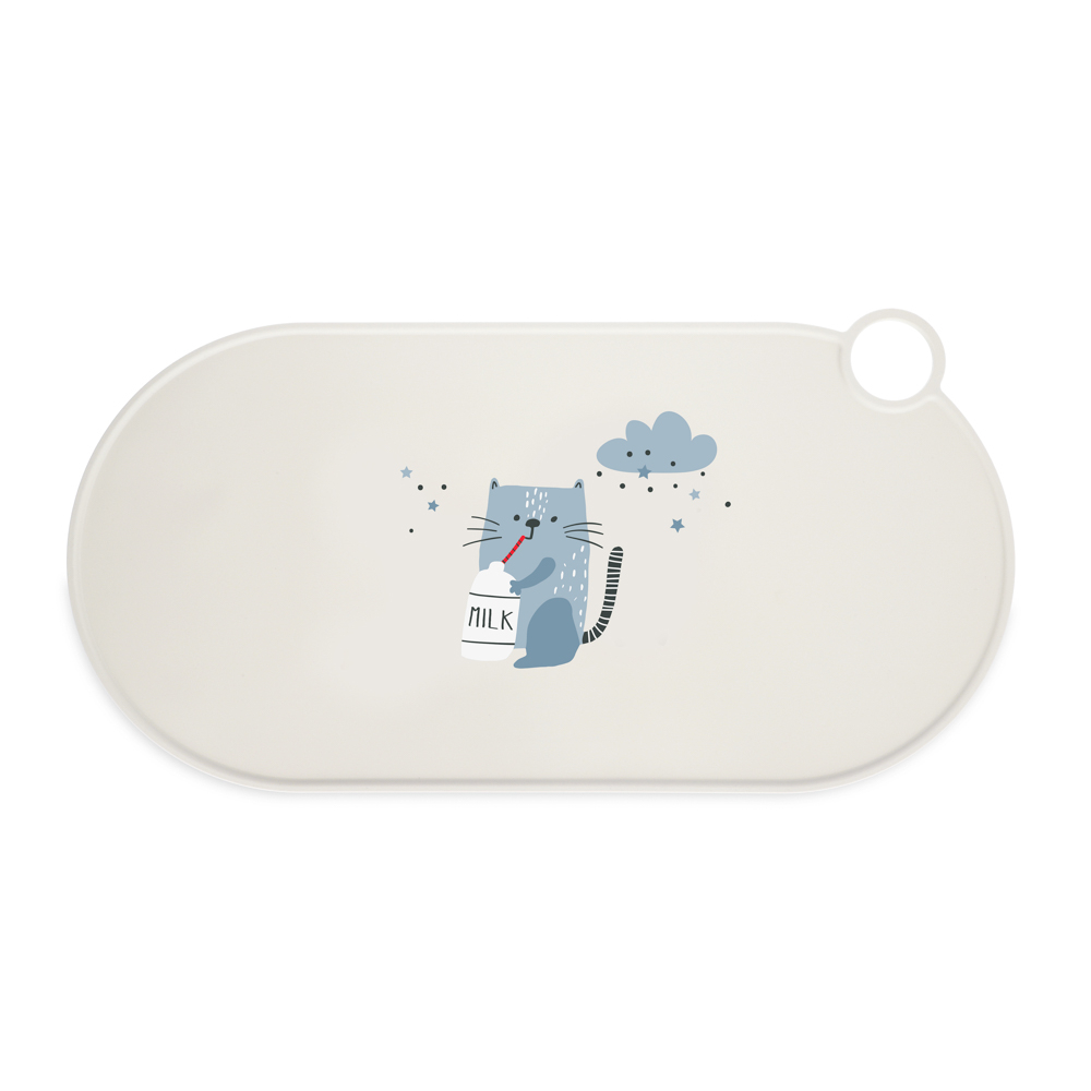 TIAKI, silikonowa podkładka pod miskę, Milky Kitty - Dł. x szer.: 50 x 25 cm