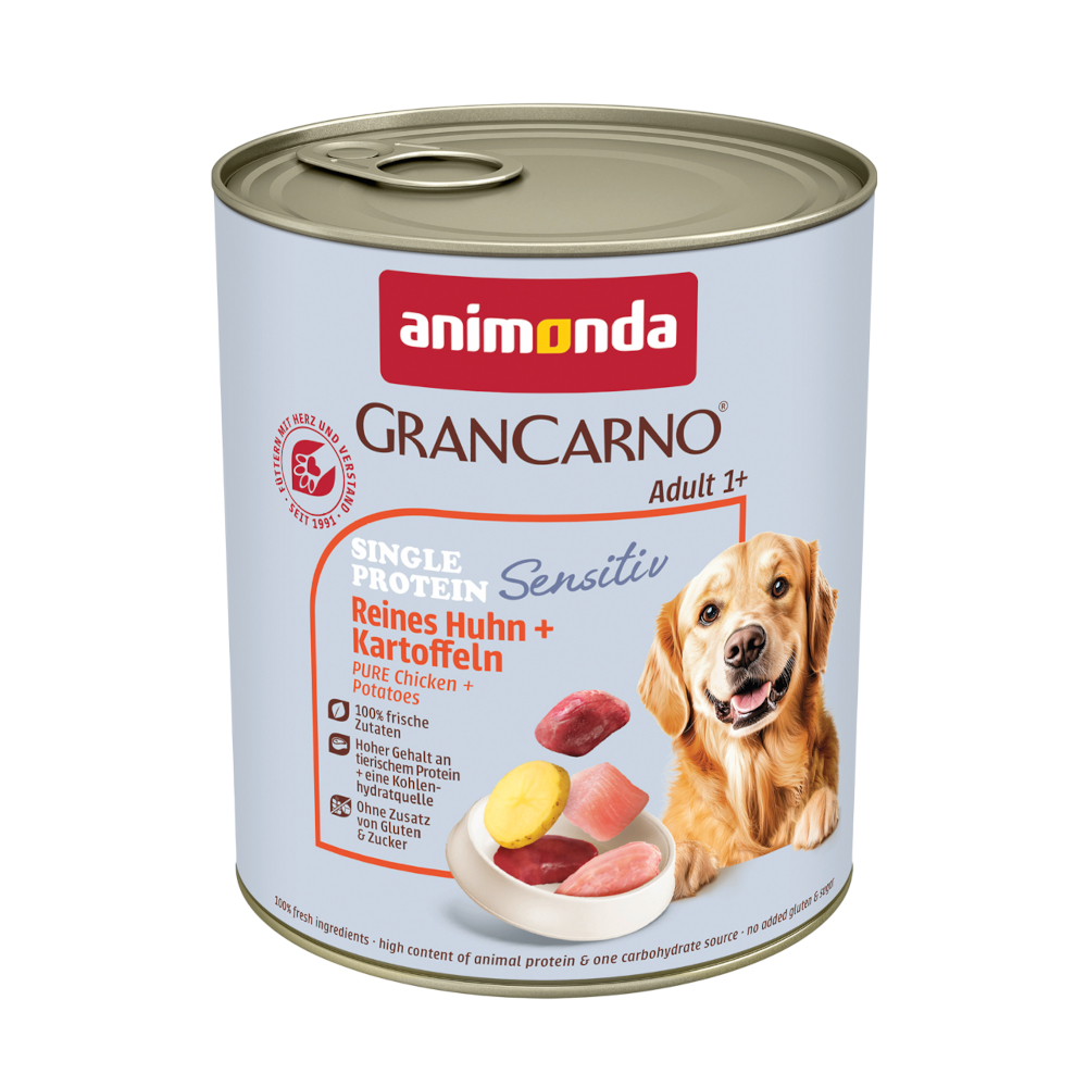 animonda GranCarno Adult Sensitive, 6 x 800 g - Kurczak i ziemniaki