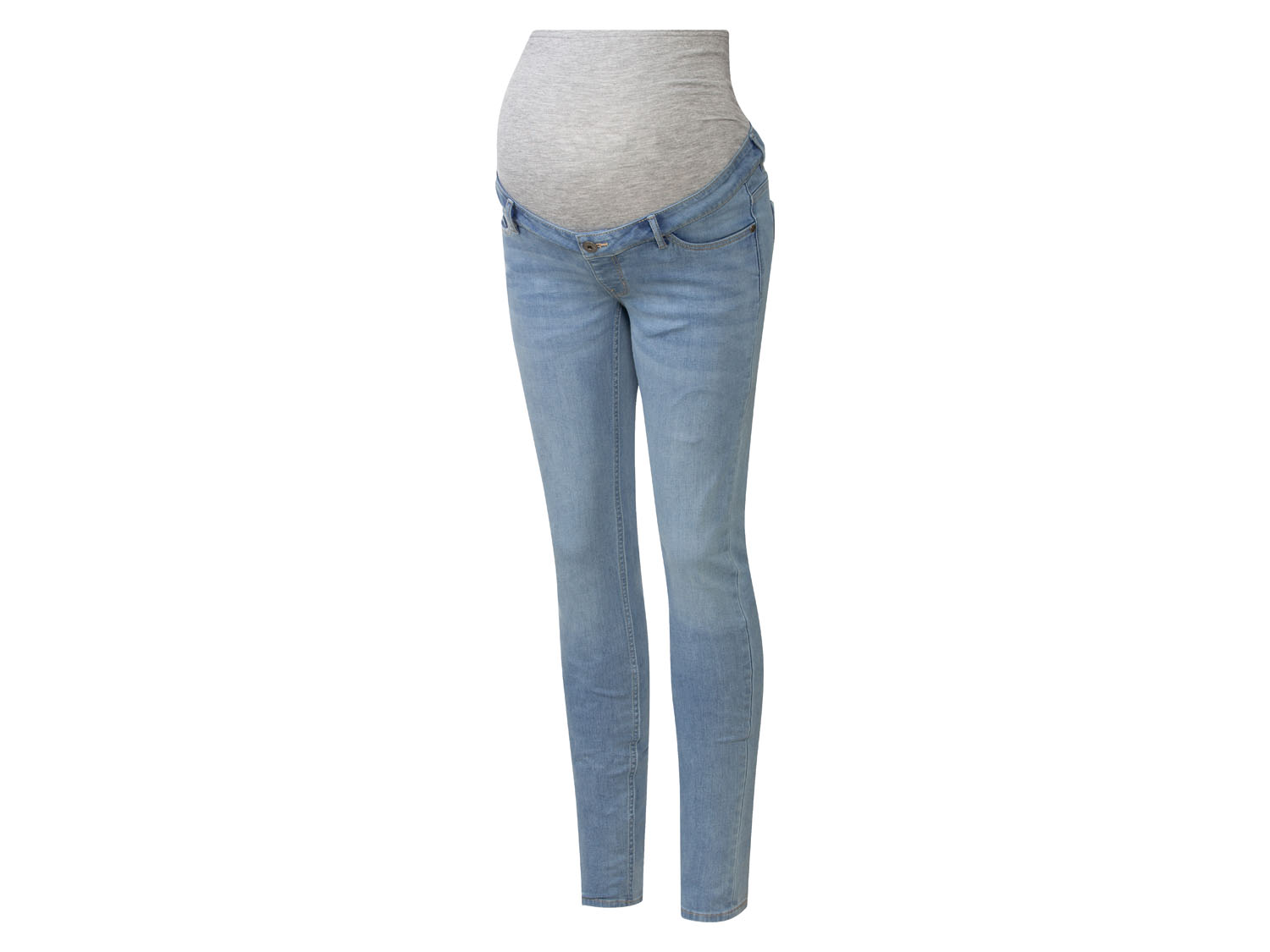 esmara® Jeansy ciążowe z bawełną, Skinny Fit (jasnoniebieski denim, 44)