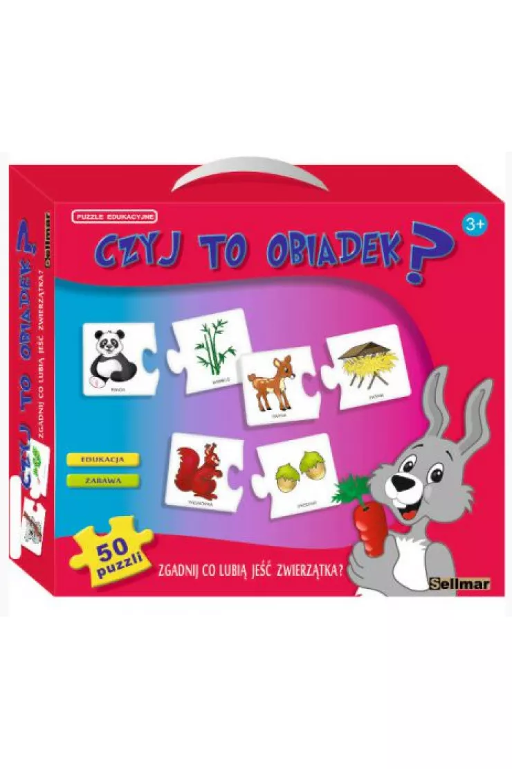 Puzzle edukacyjne 50 el. Czyj to obiadek?