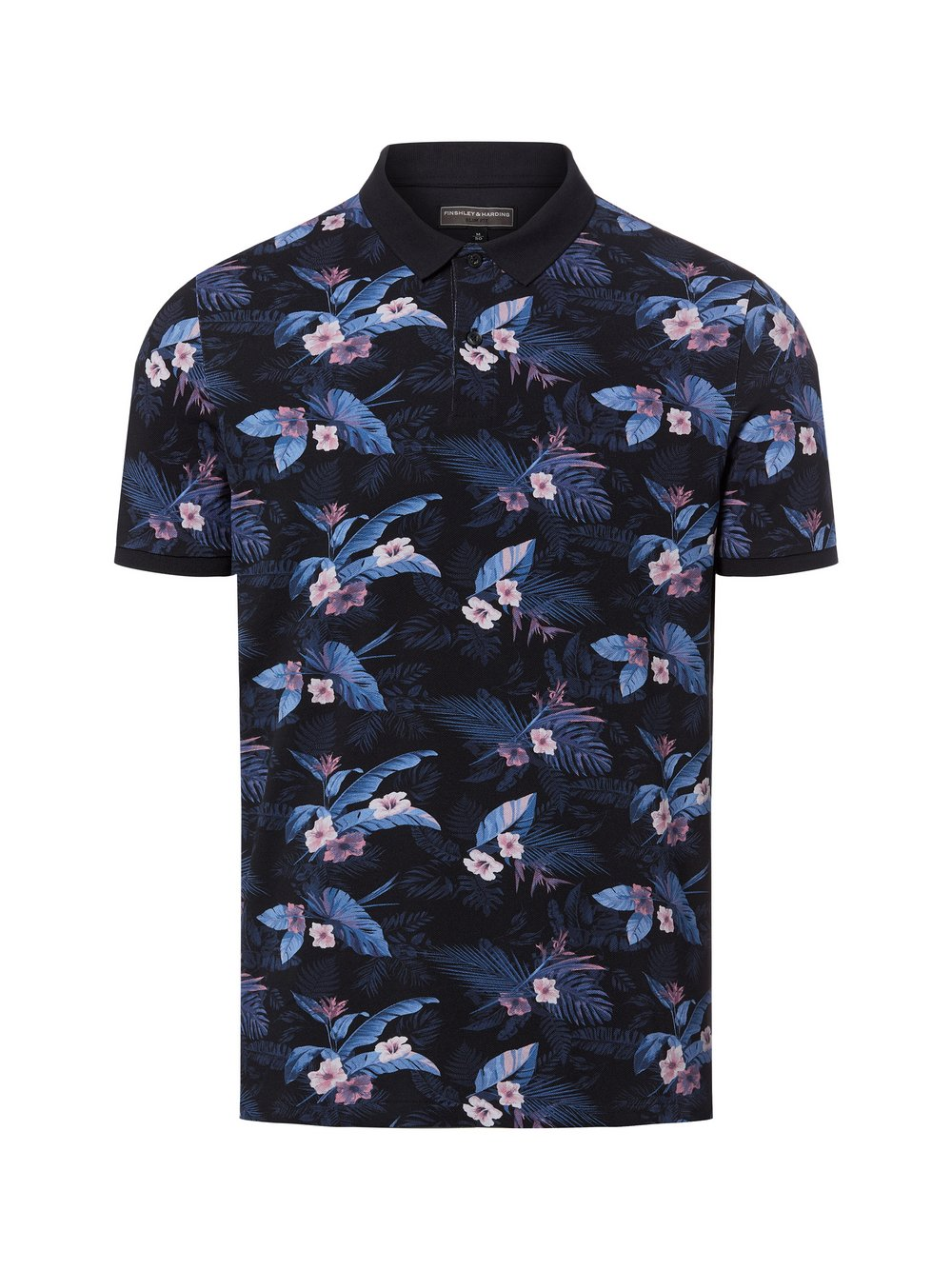 Finshley & Harding Męska koszulka polo Mężczyźni Bawełna niebieski, XXL