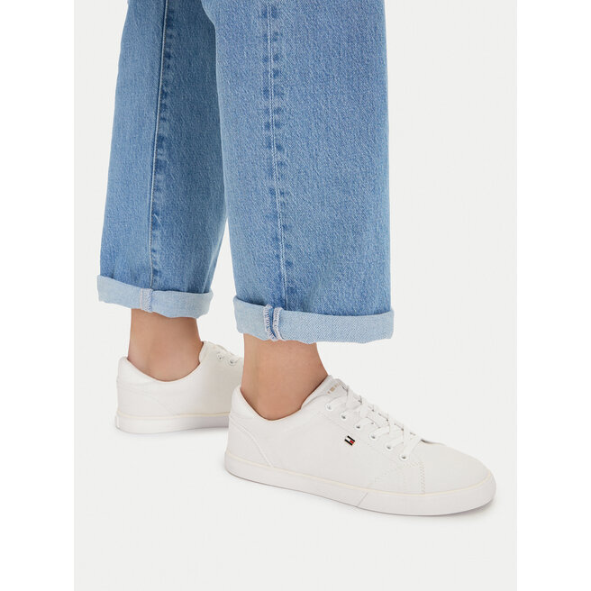 Tommy Hilfiger Tenisówki Th Low Profile Vulc Canvas FW0FW09102 Biały