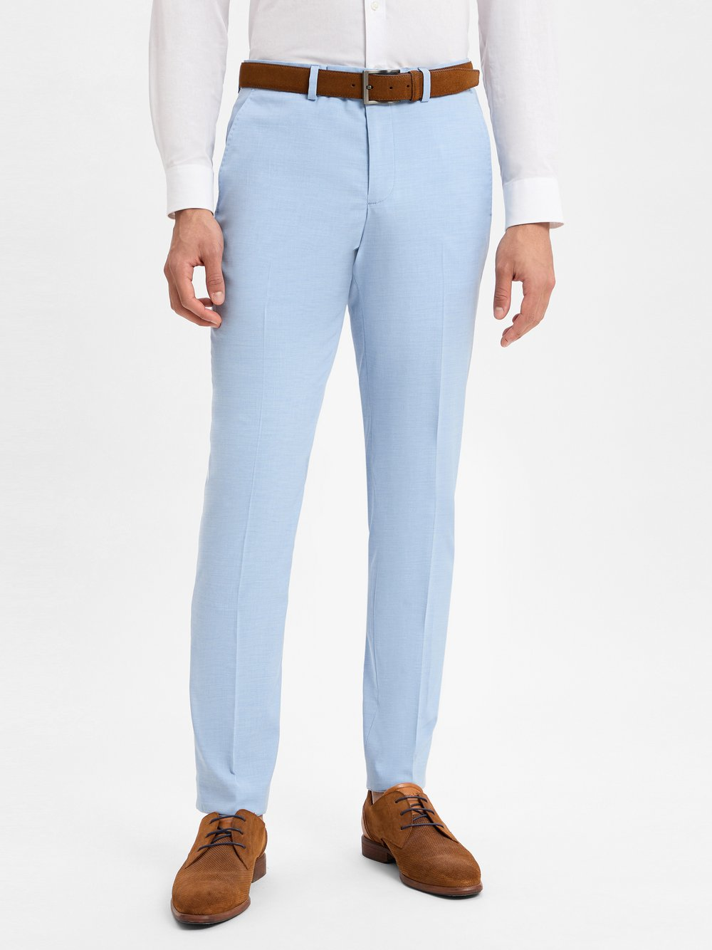 Finshley & Harding Męskie spodnie garniturowe - Kalifornia Mężczyźni Slim Fit niebieski, 102